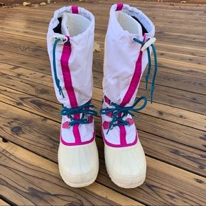 Vintage Sorel Women’s Snow Boots Size 8 White and Pink
